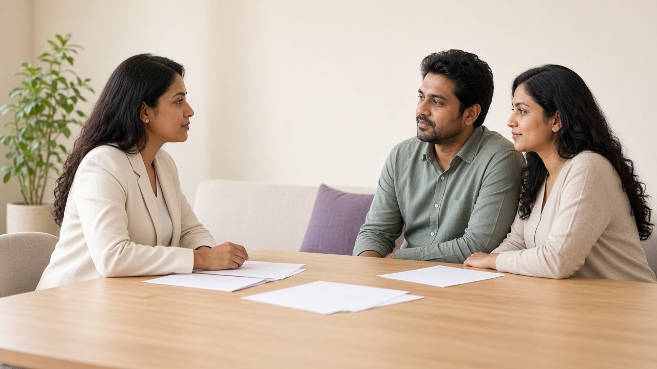 An advisor meeting a couple to talk through cover and investments